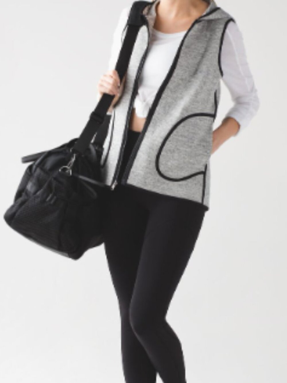 lululemon athletica Gray and Black Hooded Vest